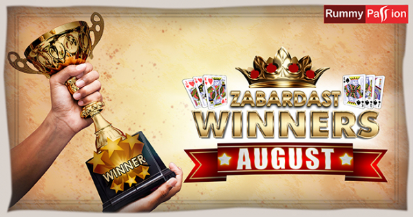 August 2020 Winners List is Out at Rummy Passion