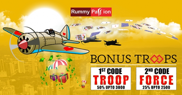 Bonus Troops - Get Rs 5500 Bonus at Rummy Passion