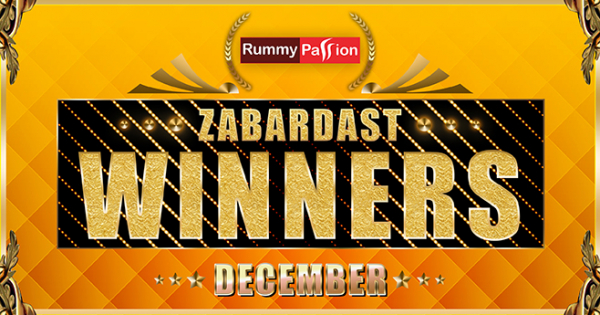 Winners of December 2018 at Rummy Passion