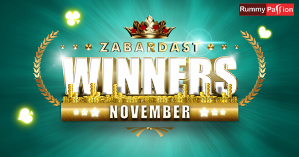 A Grand Applause for November 2020 Winners at Rummy Passion